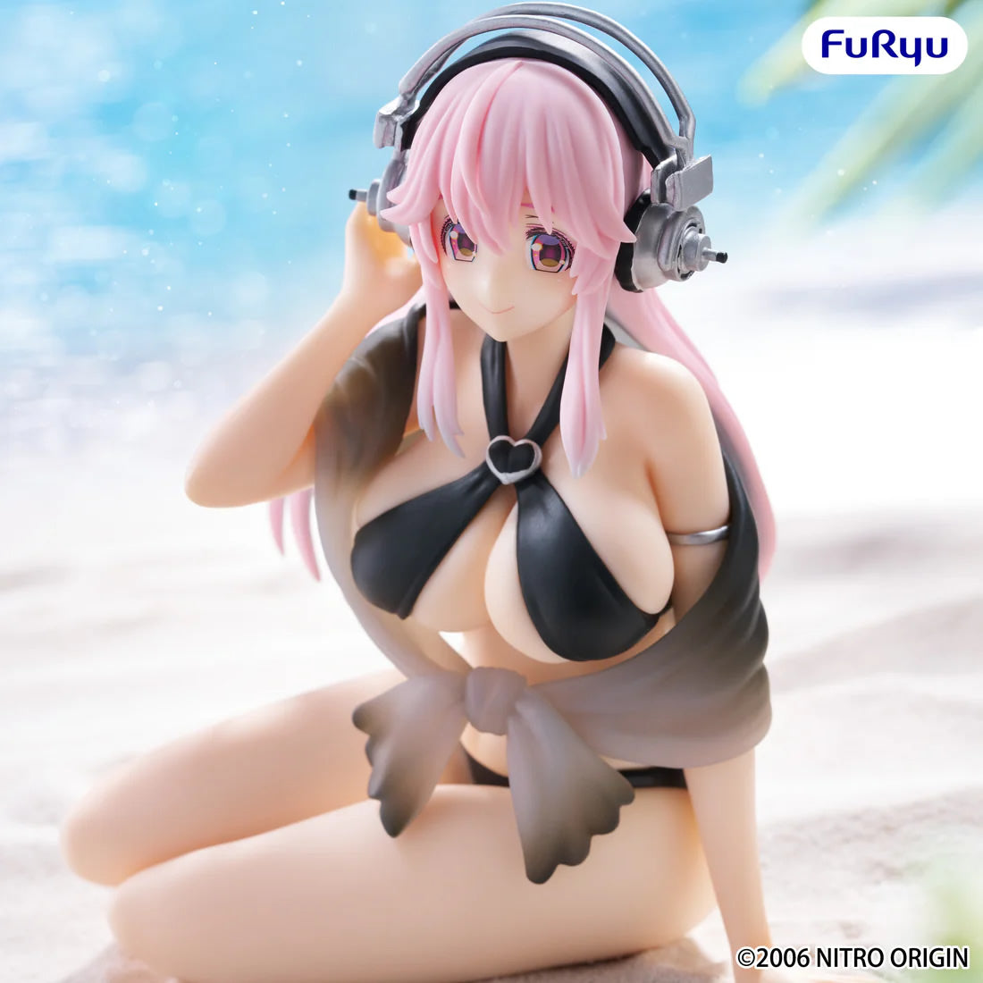 Super Sonico (Black Swimsuit Ver.) Noodle Stopper Nitroplus Figure FuRyu
