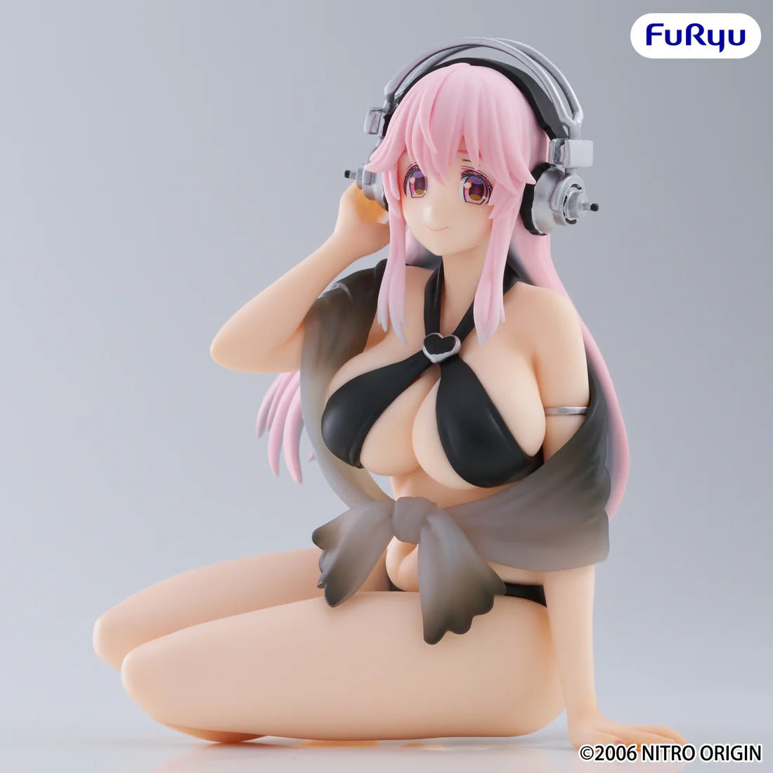 Super Sonico (Black Swimsuit Ver.) Noodle Stopper Nitroplus Figure FuRyu